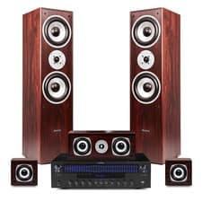 Fenton 5.0 Home Cinema Surround Sound System with Amplifier, Bluetooth - Wood