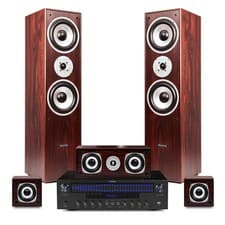 Fenton 5.0 Home Cinema Surround Sound System with Amplifier, Bluetooth - Wood