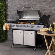 Charles Bentley 7 Burner Premium Gas BBQ Barbecue - Silver