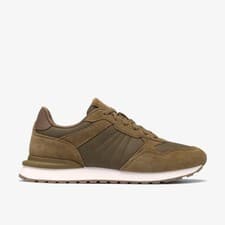 Clarks Mens Franco Lace Taupe Trainers Suede Casual