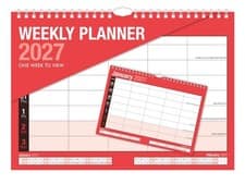 2027 Weekly Calendar Wall Planner Organiser Week to View 5 Column Home Office