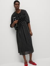 Marks & Spencer Womens A line Dress in Black Mix - M&S