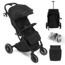 Foldable Baby Stroller Pram Lightweight Pushchair Travel Buggy With Raincover
