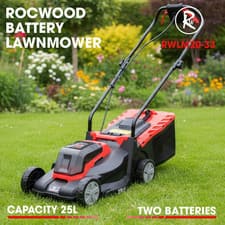 Cordless Lawnmower 33cm RocwooD 20V 2 x Batteries & 1 x Charger Garden Rotary