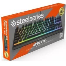 SteelSeries Apex 3 TKL Gaming Keyboard Black Rgb Anti Ghosting Compact Quiets Ak