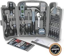 Home Tool Kit Set 54pc Blue DIY Screwdrivers Sockets Hammer Pliers Hi-Spec