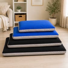 Premium Fleece Pet Bed Dog Bed Blue Black Cover or Filled S M L XL Hollowfibre