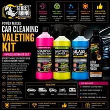 Power Maxed Car Cleaning Kit Shampoo Wheel Glass Cleaner Polish Valeting Set