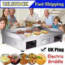 73cm Commercial Electric Griddle Countertop Hotplate BBQ Grill Catering Bacon