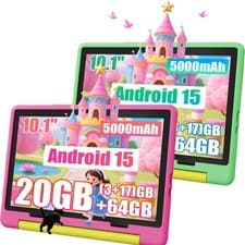 Tablet for Kids 10.1" Andriod 15 Wifi Tablet 20GB+64GB (1TB TF) Touch Shockproof