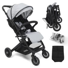 3 In 1 Baby Stroller Portable Lightweight Adjustable Baby Pushchair w/Raincover