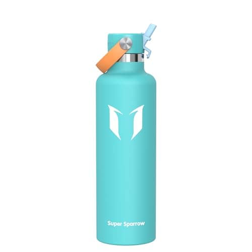 Sparrow Insulated Water Bottle 1L FlipFlow Metal Drinks Bottle with Straw