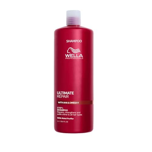 Wella Professionals Ultimate Repair Shampoo - Professional Lightweight Cream Shampoo for Damaged Hair -With AHA & Omega-9 - For All Hair Types (1000ml)