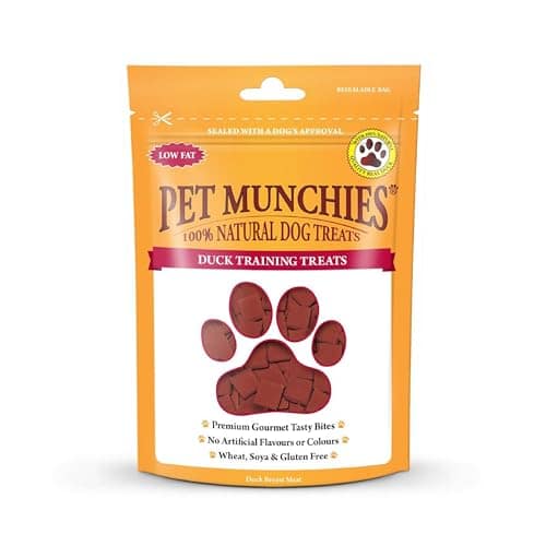 Pet Munchies Duck Dog Training Treats, Grain Free Tasty Bites with Natural Real Meat, Low in Fat 50g (Pack of 8)
