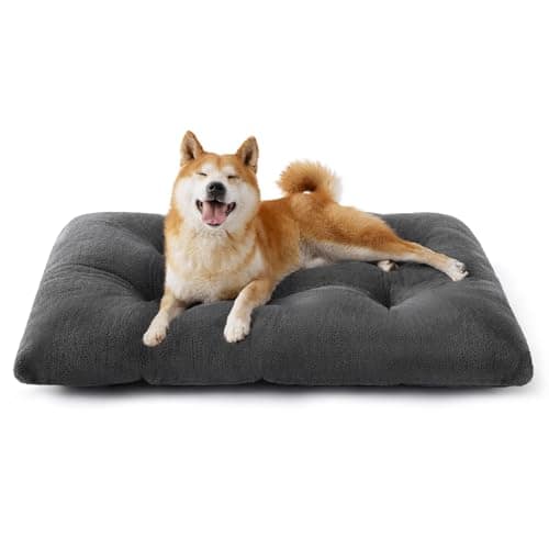 Bedsure Washable Large Dog Crate Bed, Fluffy Dog Mattress