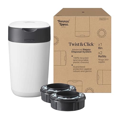Tommee Tippee Twist & Click Nappy Bin Odour & Germ Protection