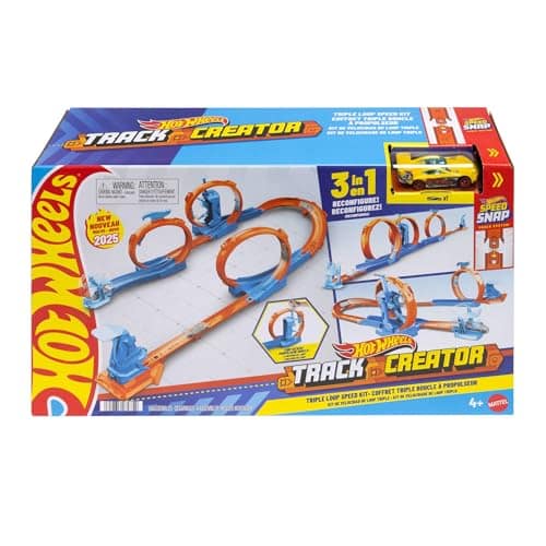 Hot Wheels Track Creator Triple Loop Pack & 1:64 Scale Toy Car