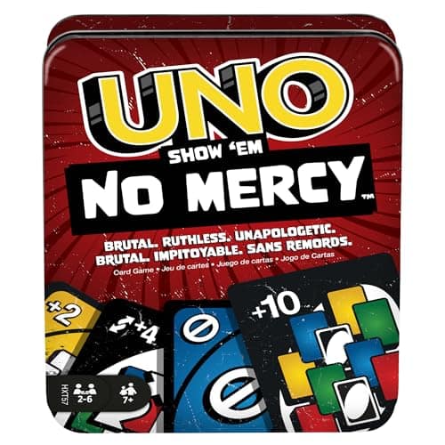 Mattel Games UNO Show ‘em No Mercy Card Game in Storage Tin,Ages 7+